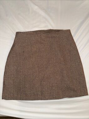 High Waisted Mini Skirt - Brown & Black